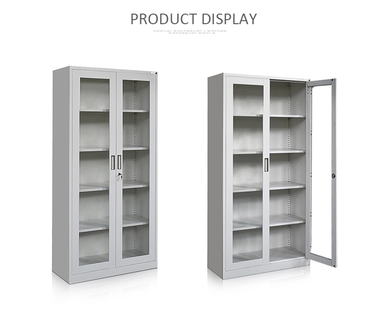 Durable Steel Office Furniture 2 Glass Door Metal File Cabinets