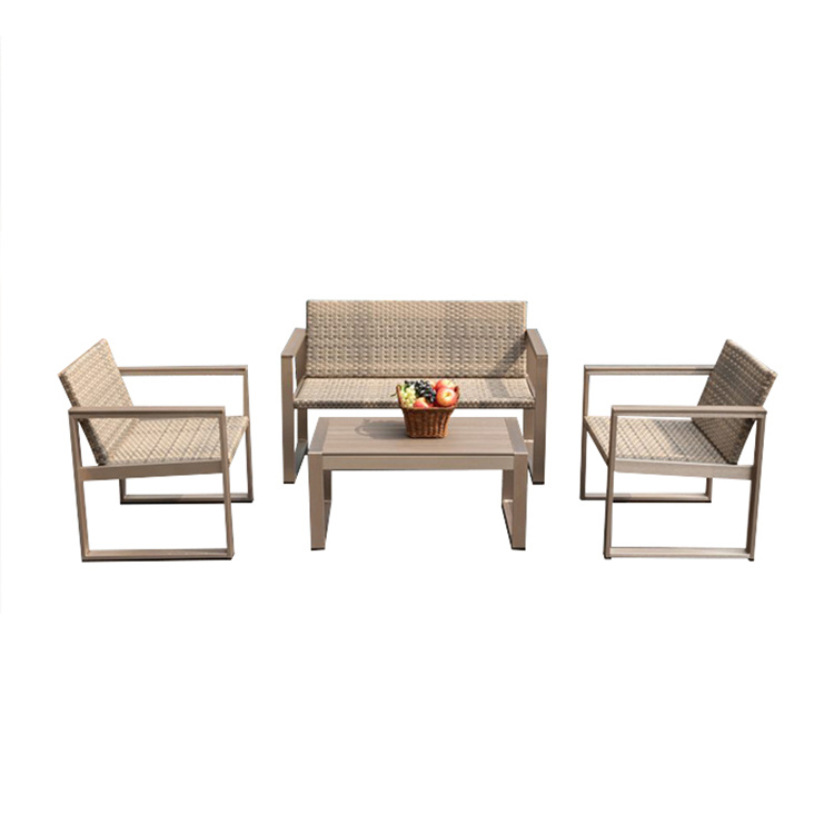 Outdoor Hotel Sitting Room Aluminum Rattan Sofa Garden Set Furniture