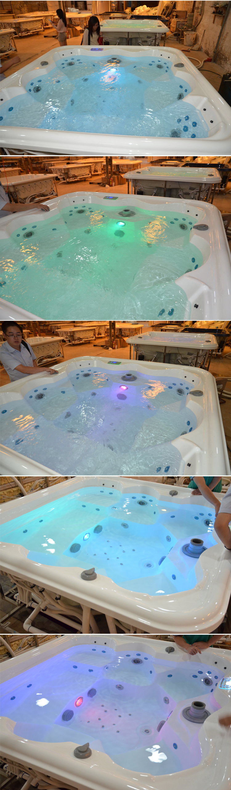 Hot Sale Indoor Outdoor 6 Person Acrylic Whirlpool Hot Tub