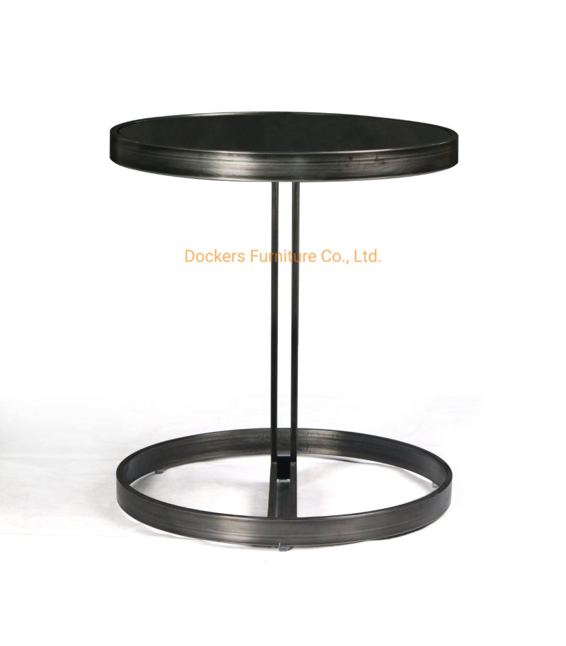 Industrial Style Round Coffee Table for Living Room Use
