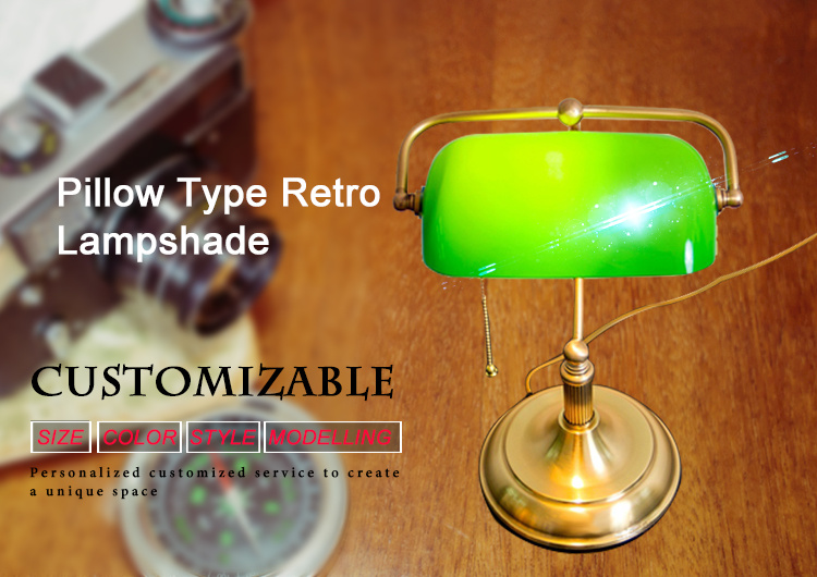 High Quality Blown Decorative Green Table Glass Lamp Shade