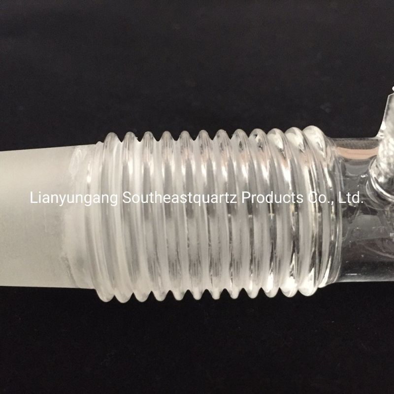Clear Screw Thread Fused Quartz Glass Tube Pipe