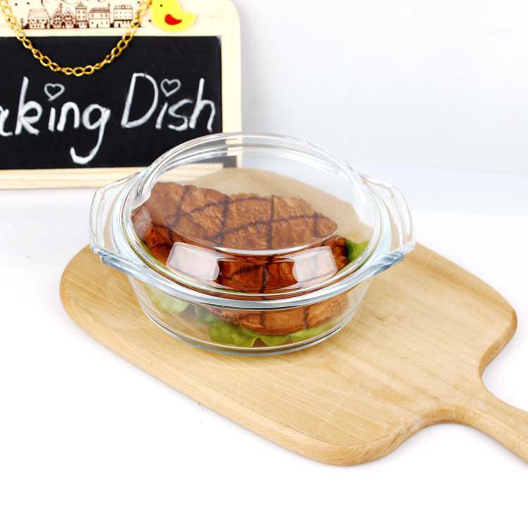 Wholesale Round High Borosilicate Glass Casserole with Glass Lid