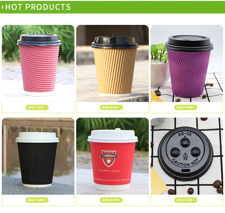 Disposable Triple Walled Insulated Hot Coffee Paper Cups for Cafe