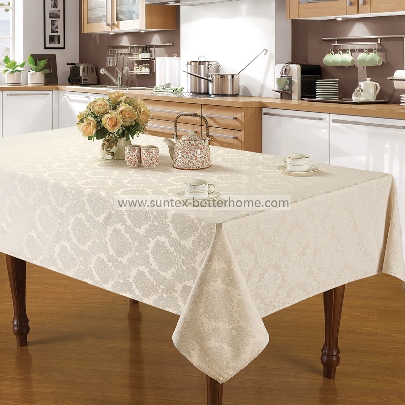 Spring Floral Table Cover 100% Polyester Rectangular Jacquard Tablecloth