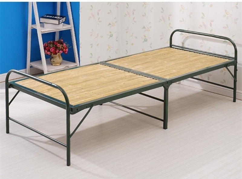 Wholesale Cheap Black Double Metal Folding Bed Metal Foldable Bed