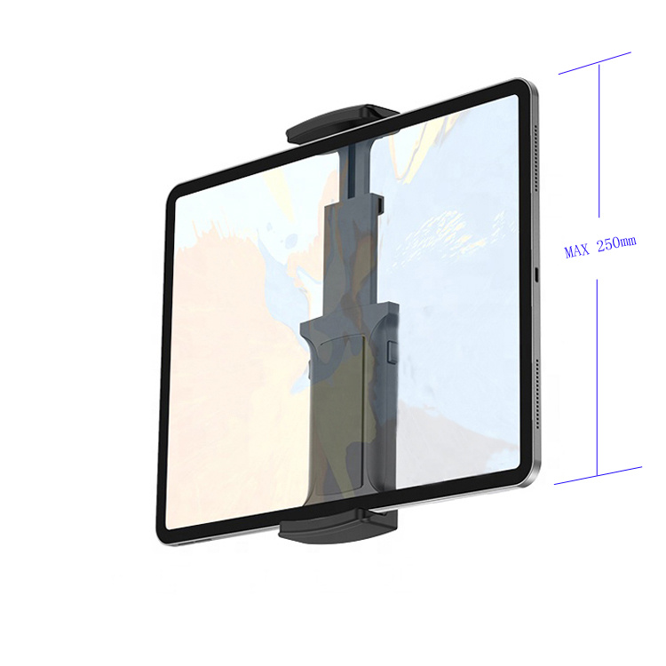 Tablet Clamp 25cm Wide Aluminum Base Desktop Support for 7-12.9inch Tabs