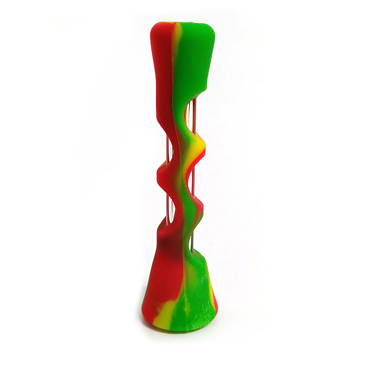 Glass Rubber Silicone Color Smoking Pipe with Glass Bowl