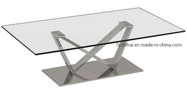 Stainless Steel Base Glass Coffee Table