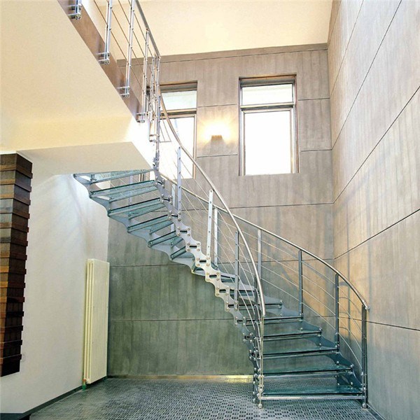 Staircase Manufacturer/Top Sale Indoor Curved Glass Stairs