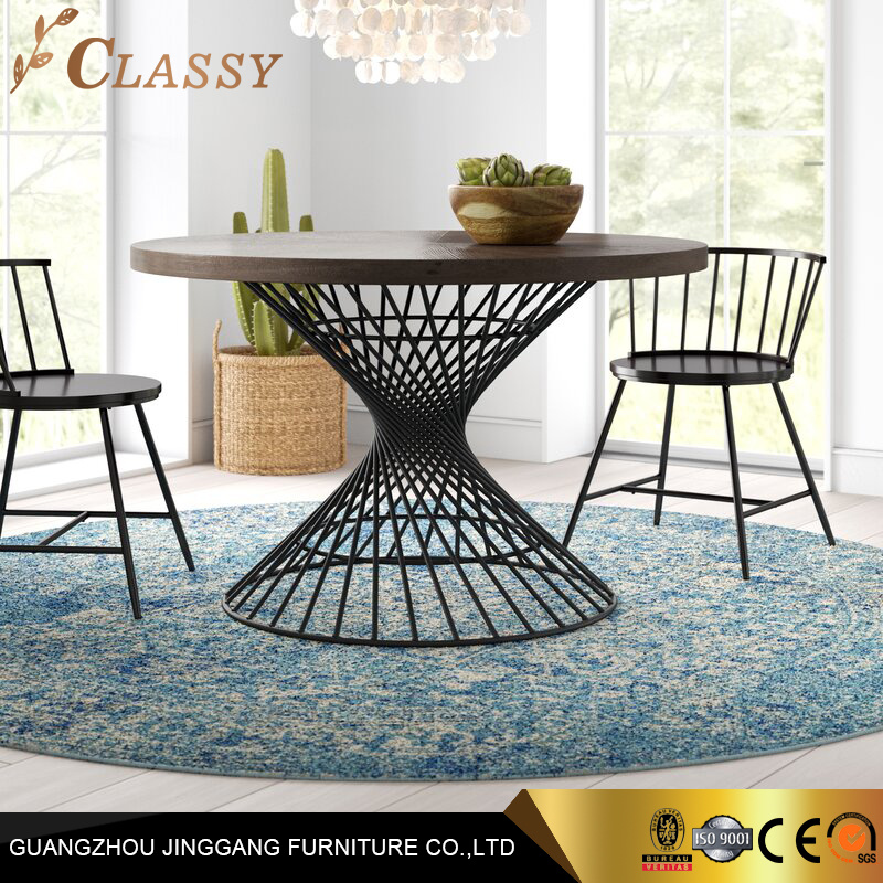 Dining Room Furniture Round Restaurant Table with Metal Base