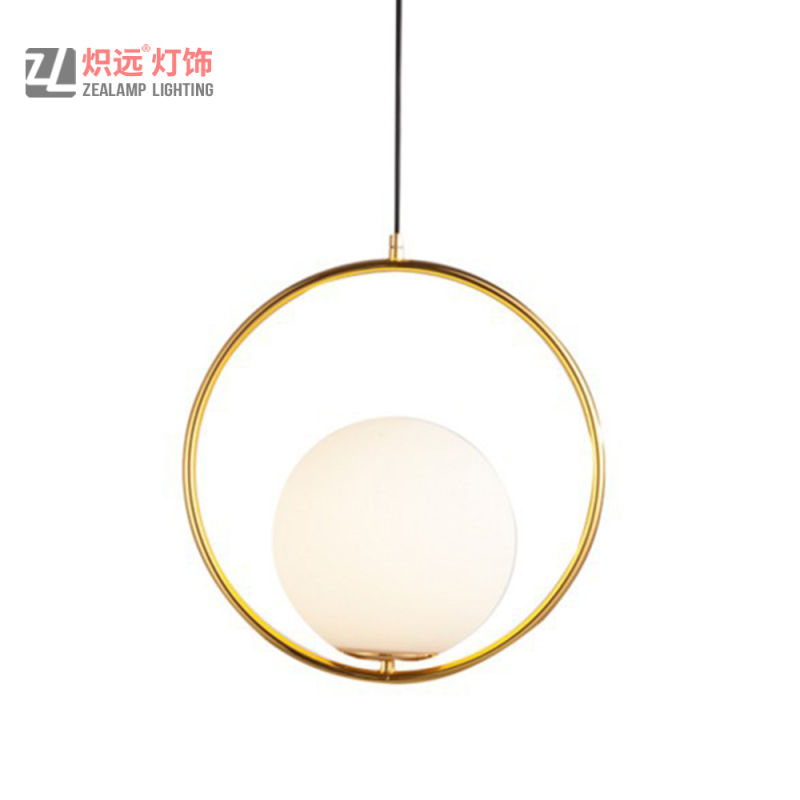 Simple Design Frosted Glass Pendant Lamp for Living Room (ZLA058P)