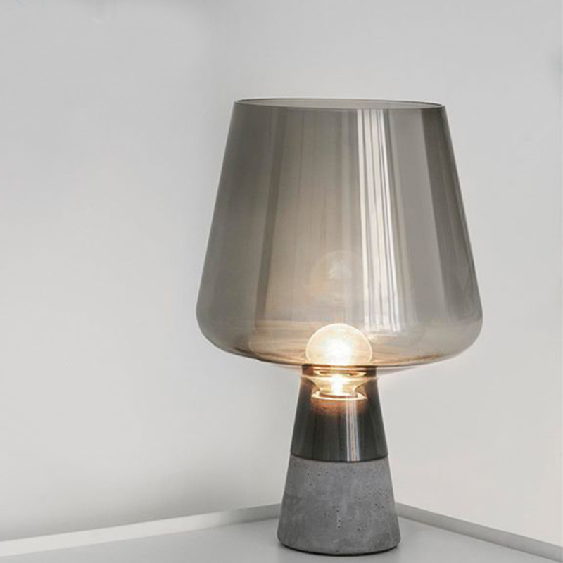Cement Table Lamp Modern Glass Table Lamps for Living Room Bedroom Study Desk Light (WH-MTB-12)