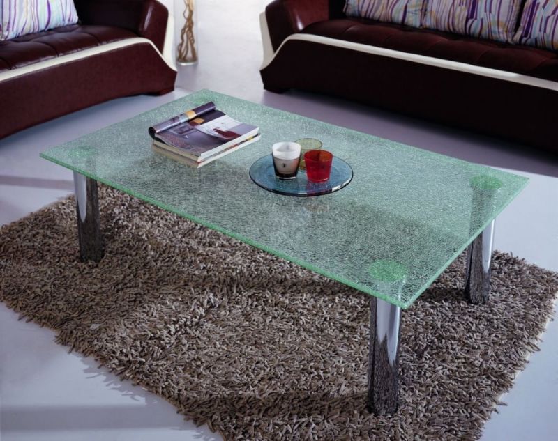 America Popular Cracked Ice Laminated Glass Table Top, Decorative Broken Glass Table Top for Home Furniture