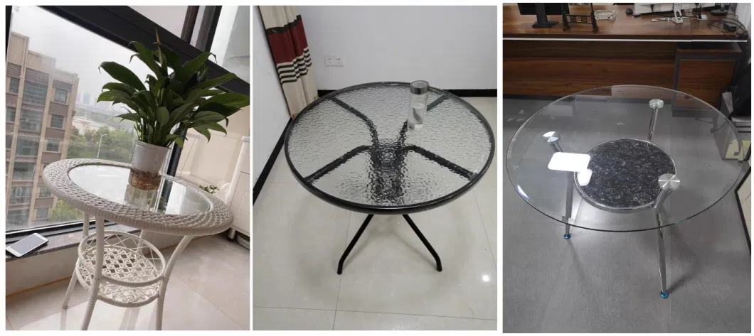 Round Clear Ultra Clear Table Tempered Glass Table Top for Dining Room