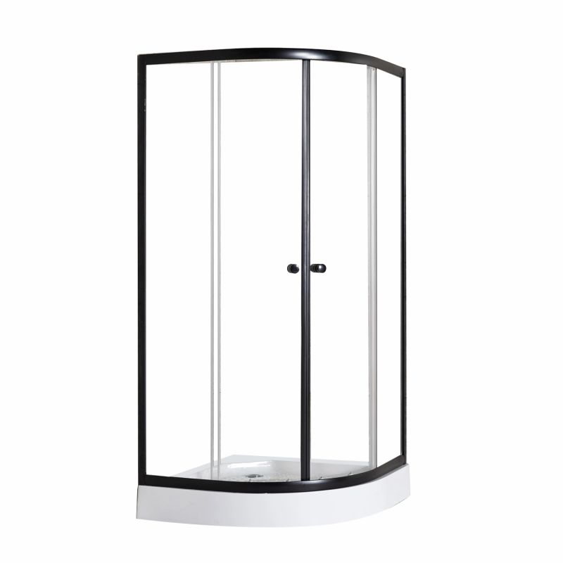 Clear Glass Black Shower Enclosure, Black Paint Aluminum Profile