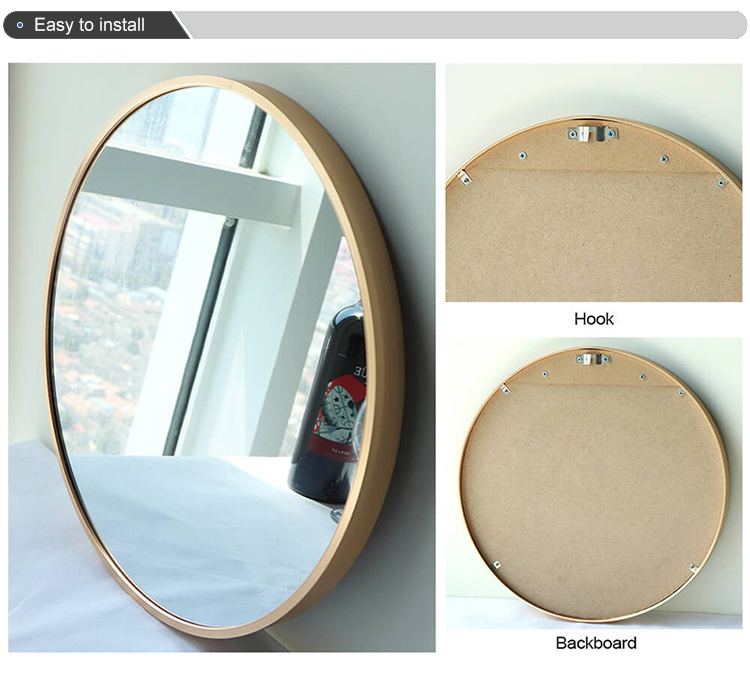 Finish Surface Vanity Wall Mounted Home Decor Rectangle Framed Mirror for Living Room