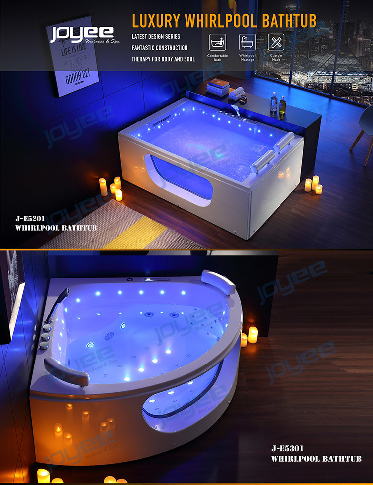 Joyee New Designmassage Bathtub Hot Tub with Jacuzzi Function for 2 Person