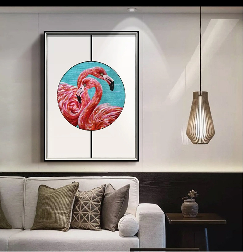 Modern Art Paintings Handmade Glass Sand Mosaic Tile Border Sticker Living Room Wall Decor Free Mosaic Tile Pattern