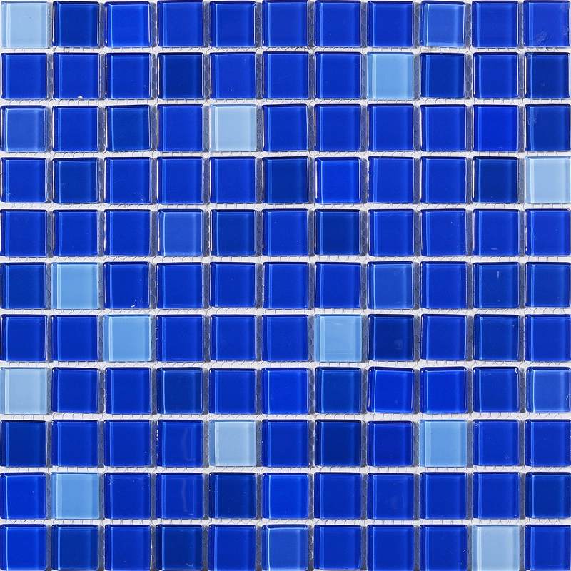 Clearance 23X23mm Glossy Mix Color Glass Square Pool Mosaic Swimming Pool Tiles