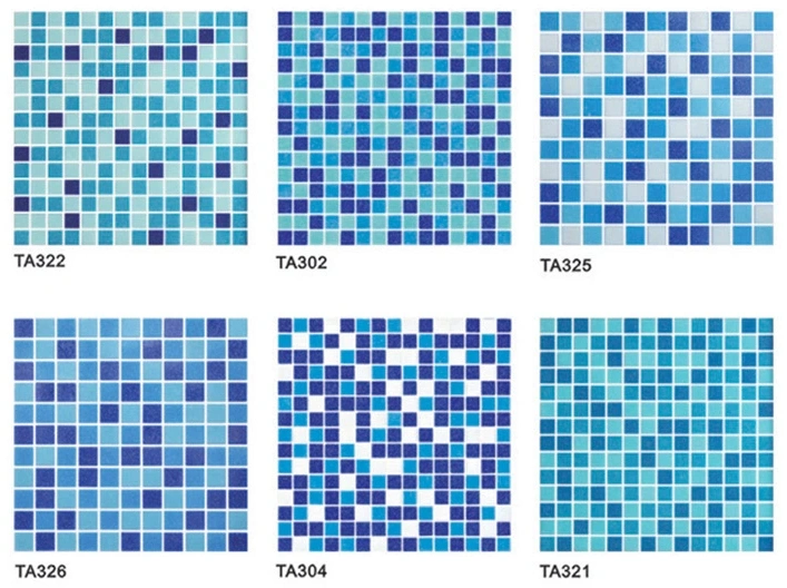 Hotel 20X20mm Blue Glass Mosaic Tile Wholesale Cheap Vintage Swimming Pool Tile for Sale