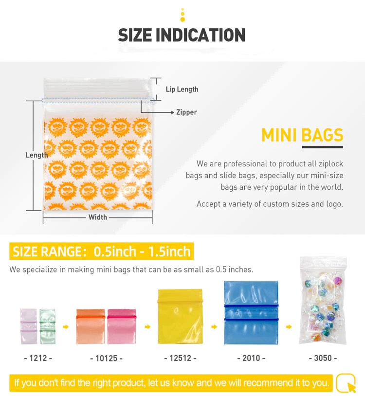 PE Mini Bags Supplier Customized Design Printing Apple Ziplock Mini Baggies Supplier