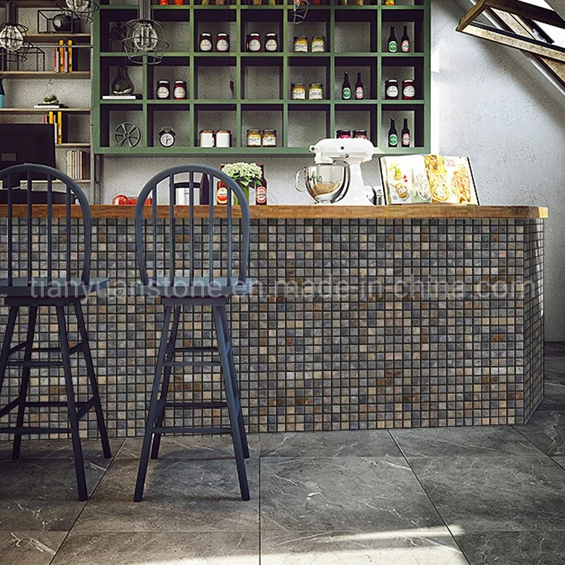 Black Slate Mosaic Tile, Bluestone Mosaic Bathroom Walling and Kitchen Backsplash