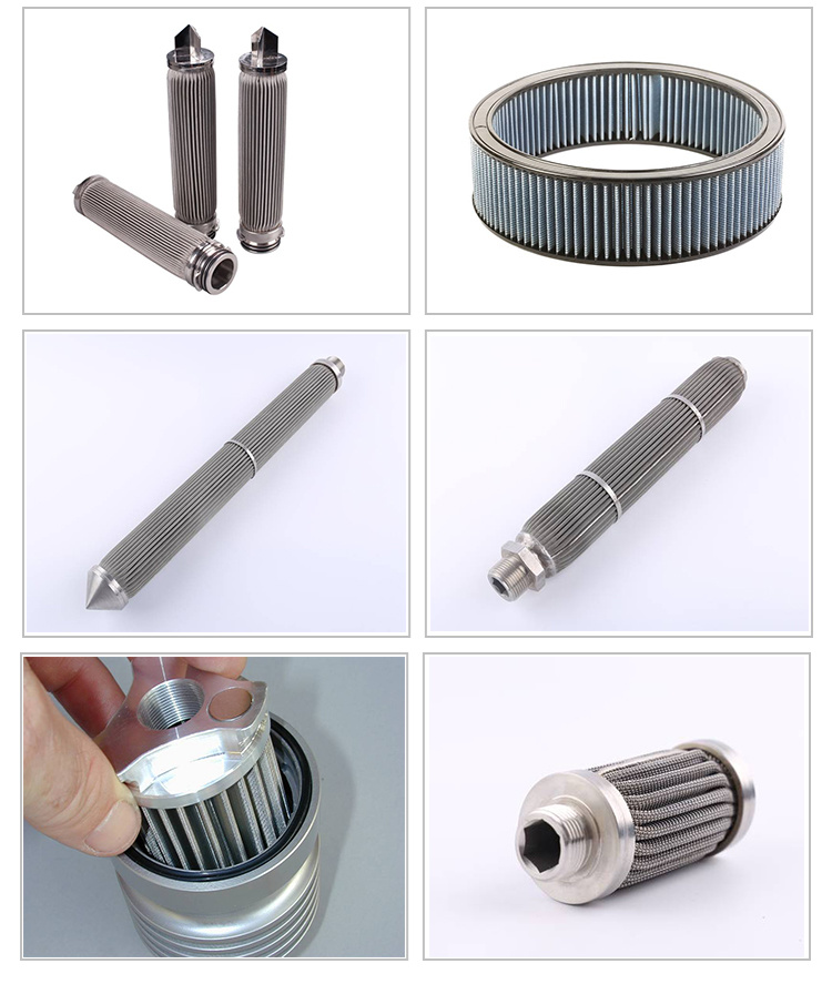50 70 80 Micron Stainless Steel Pleated Cartridge for Oil Filter