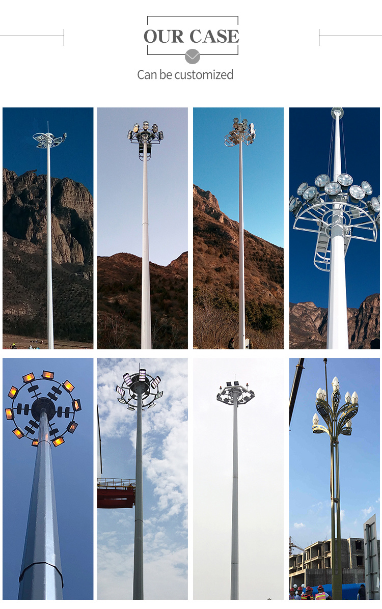 High Performance 30m High Mast Lighting Telescoping Pole Manufacturers