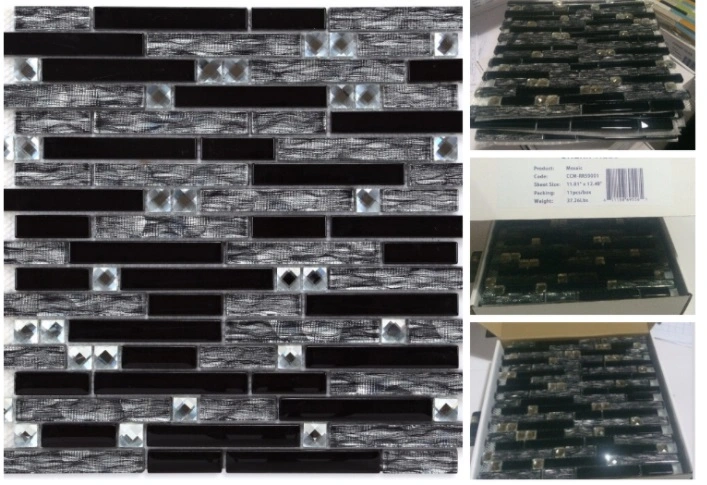 Hot Sell Black and White Color Crystal Mosaic Tile for Decoration