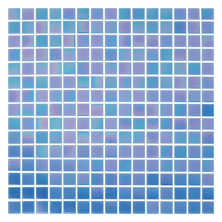 Iridescent Crystal Glass Mosaic 20X20mm Blue China Kitchen Mosaic Tiles Glass Mosaic