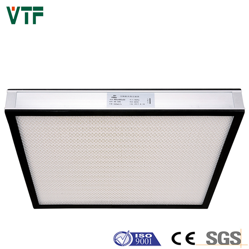H13 H14 Efficiency Metal Frame Mini Pleated Panel HEPA Filters