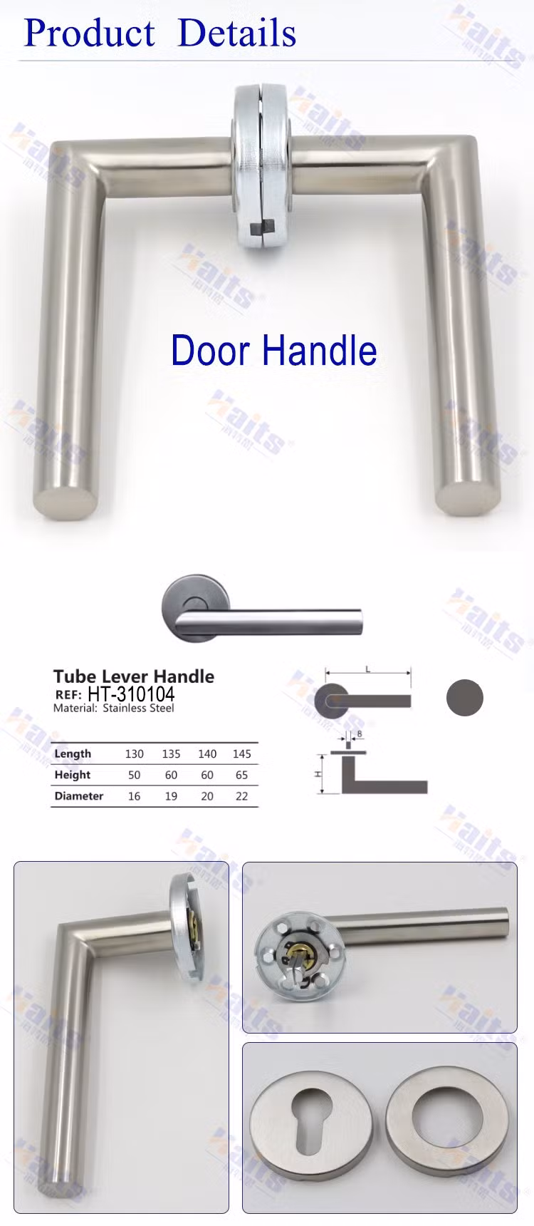 Door Pull Handle Stainless Steel Knurled Handle Door Handle Commercial Door Handle