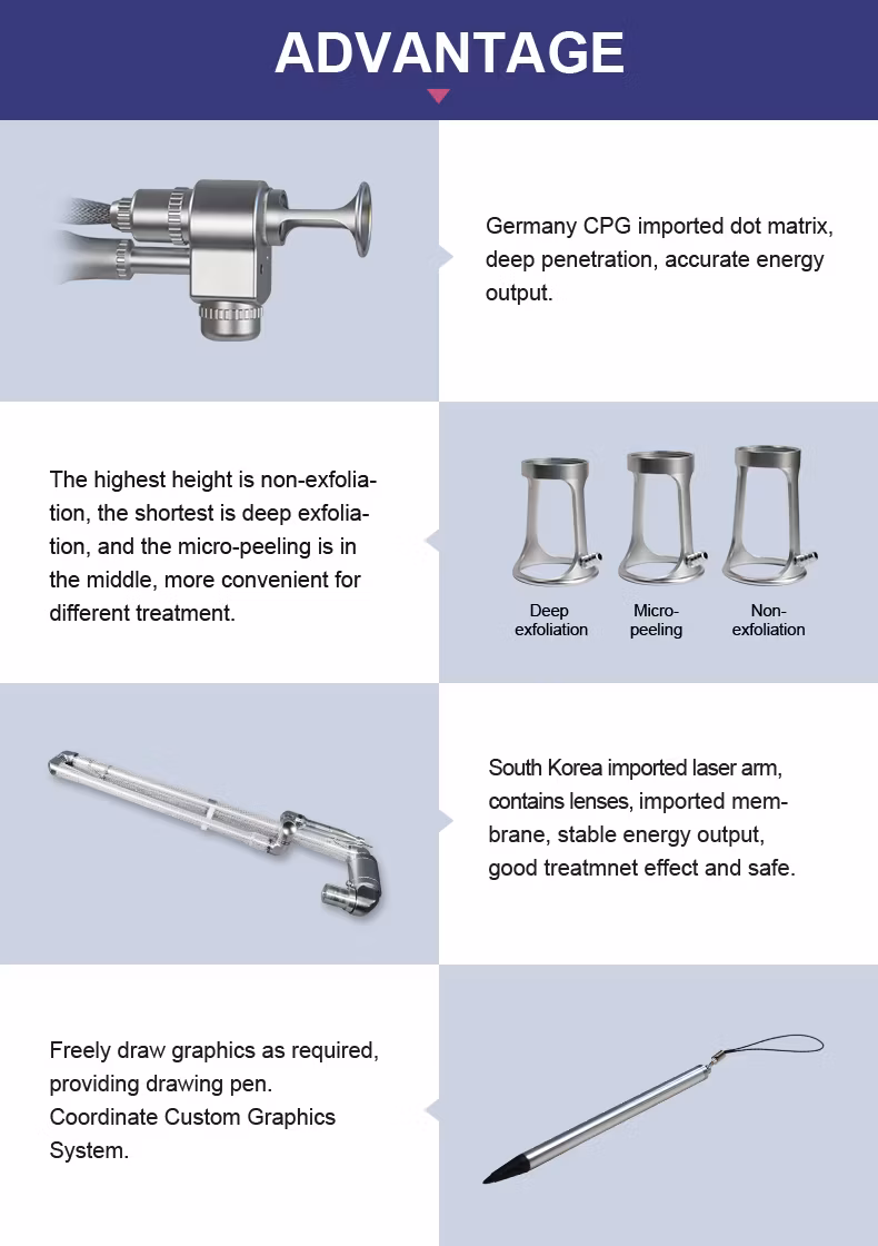 Vertical Fractional CO2 Laser Device CO2 Fractional Vaginal Tightening Laser Instrument for SPA