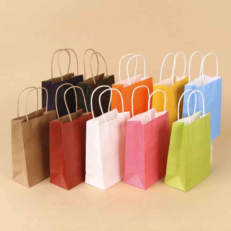 Cloth Bag with Handle Kraft Paper Handle Bag Kraft Bag Handle
