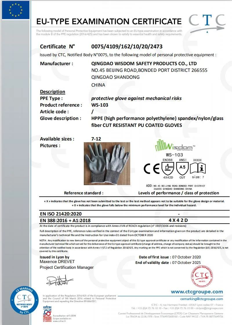 Gardening 13G Polyester Liner with Crinkle Latex Coated Safety Anti-Static Work Gloves with CE Certificated