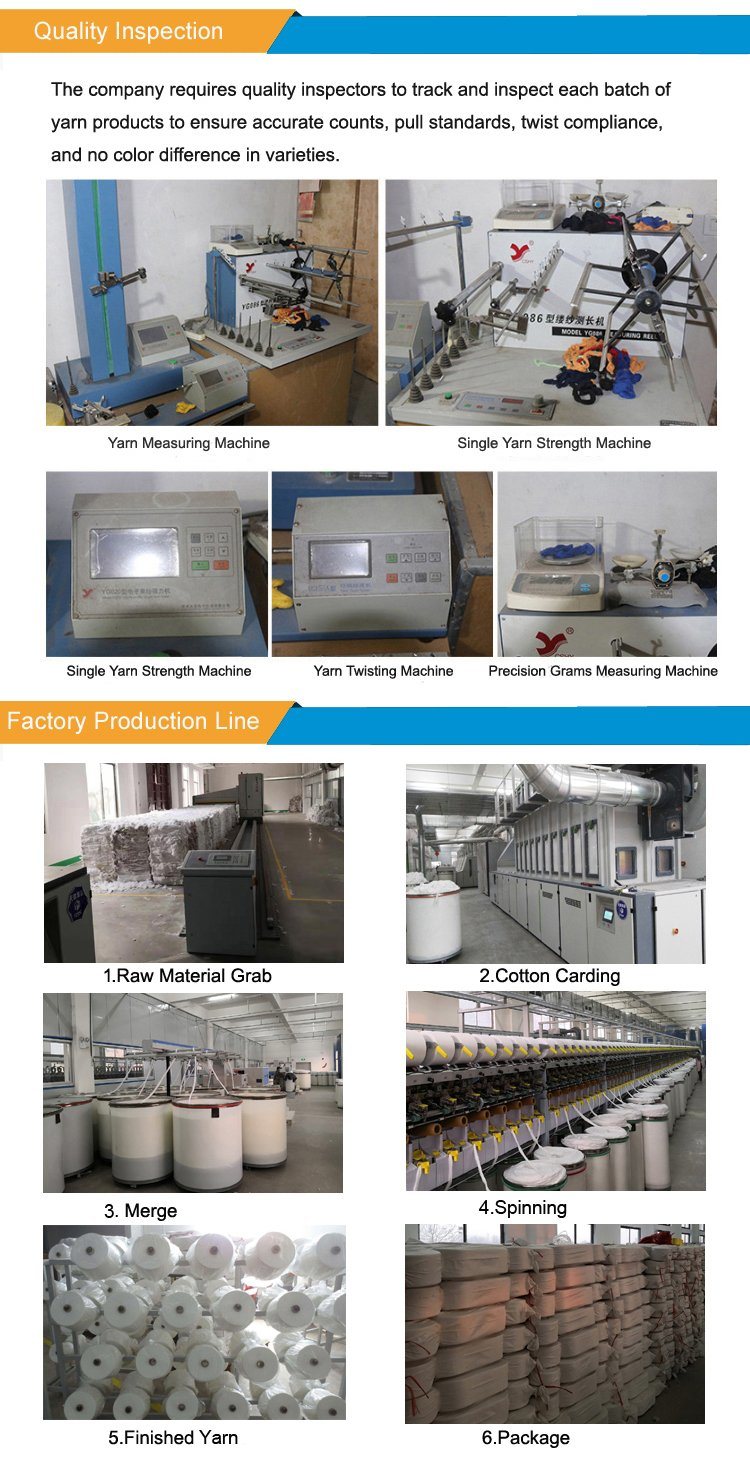 China-Fabrik-direkter Preis nm 5/1 bereitete Baumwolle gemischtes Garn für spinnende Gewebe auf