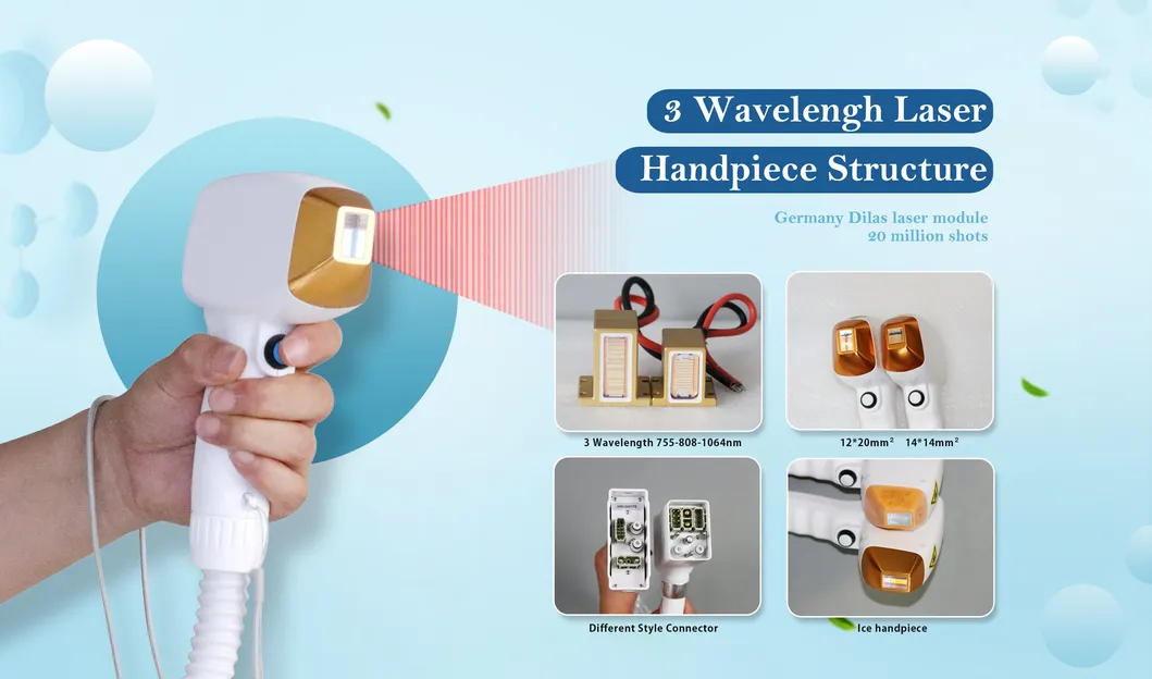 1200W Alma Soprano Laser Hair Removal 755nm 808nm 1064nm Triple Wavelengths Diode Laser Hair Removal Machine