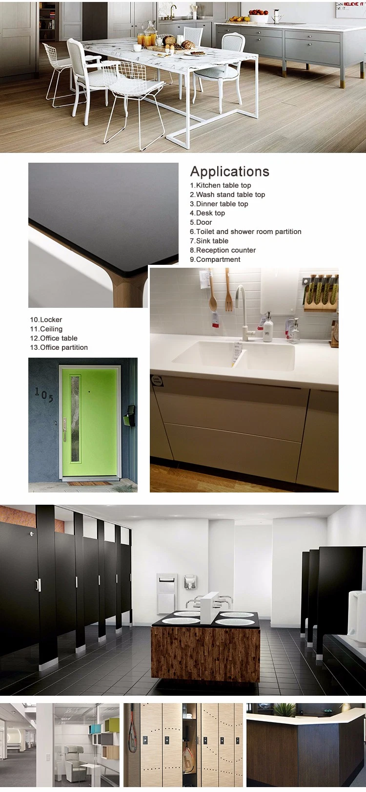 Waterproof Compact Laminate Board for Toilet Cubicle Partition