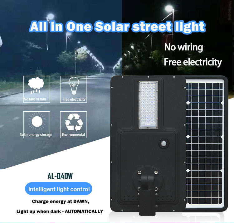 LED Integrated Outdoor Solar Hybrid Street Garden Road Home Light 40W