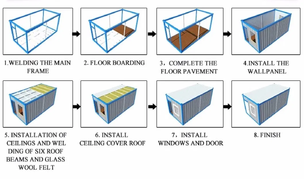 New Style Tiny Homes Temporary Office Prefab Folding Flat Pack Fast Build Container House for Mobile Cabin Hospital