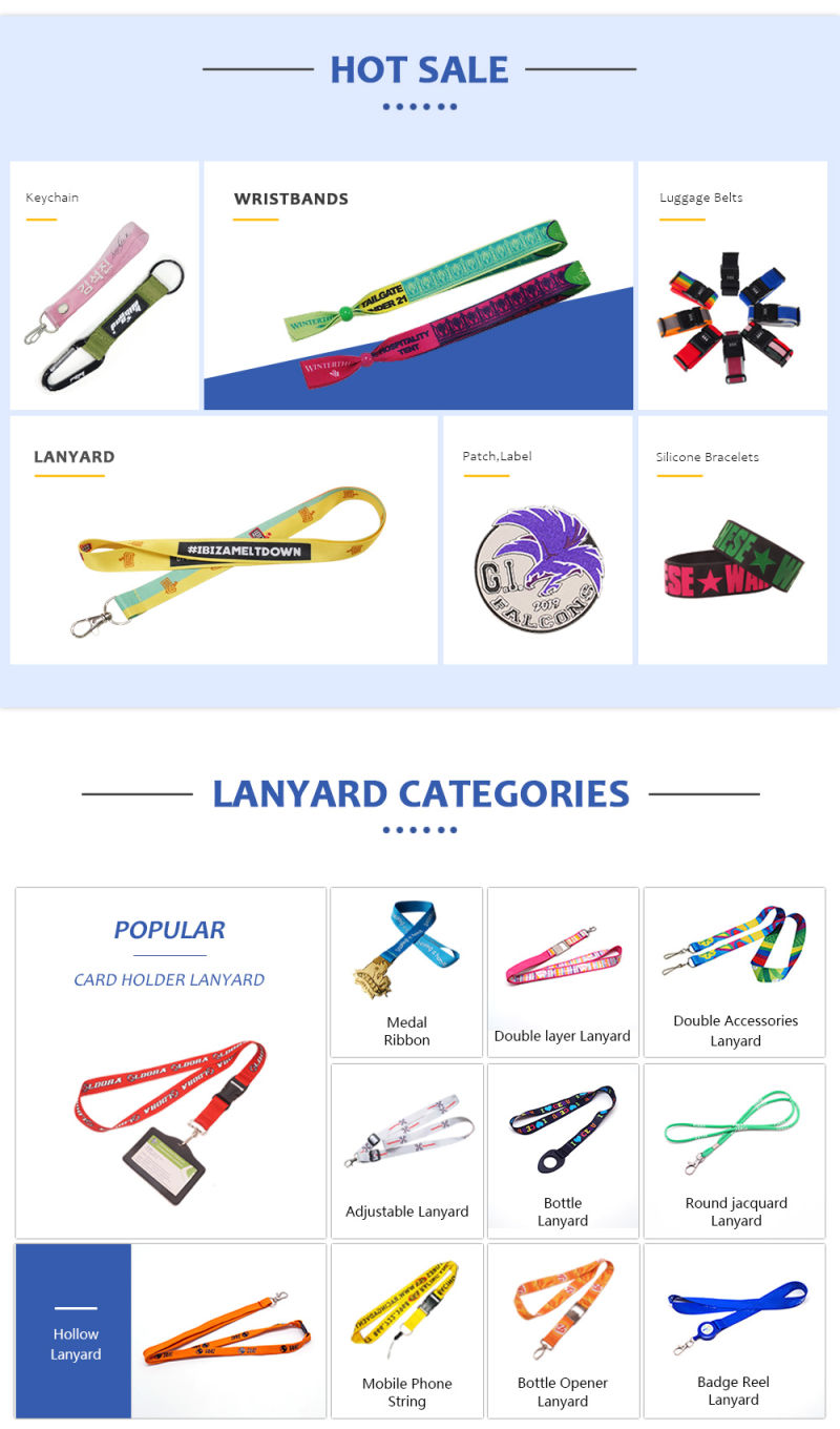 Customized Polyester Lanyards with Heat Transfer Printing