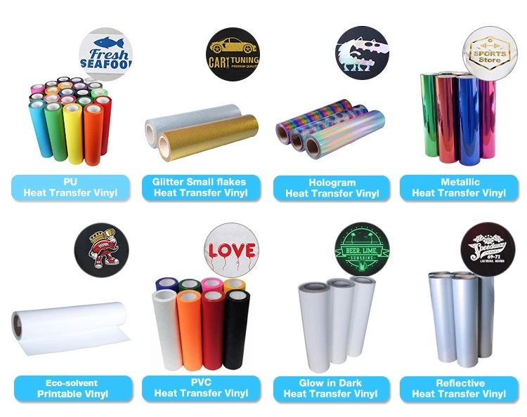 Glitter PU PVC Hologram Flock Printable Reflective Heat Vinyl Transfer Paper for T Shirts