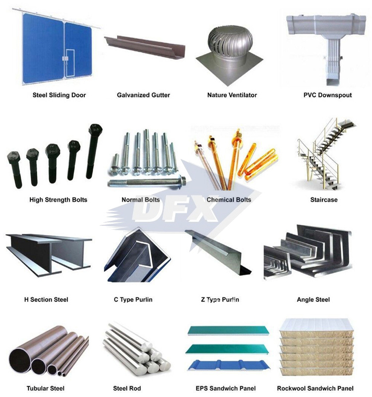 Prefabricated Assembly Building Structural Steel Auto Parts Workshop