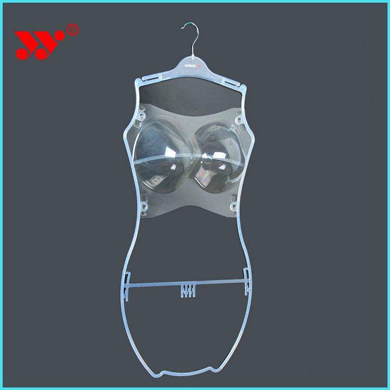Full Body Swimsuit Plastic Hanger with Clear Breast for Display