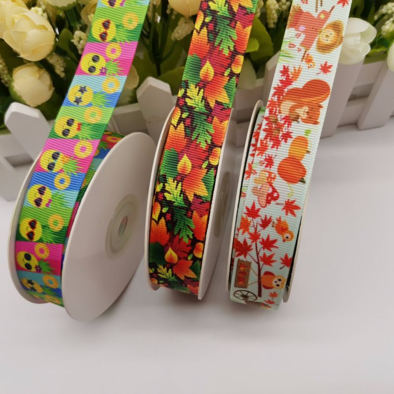 Weaving Satin/Grosgrain Ribbon with Heat Transfer Printing for Gifts/Party