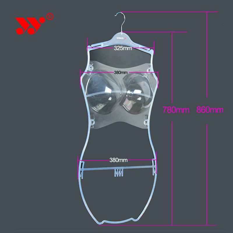 Full Body Clear Swimsuit Hanger with Clear Breast for Display