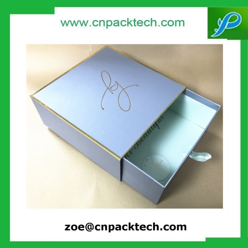 Luxury Gold Stamping Logo Custom Paper Drawer Gift Box