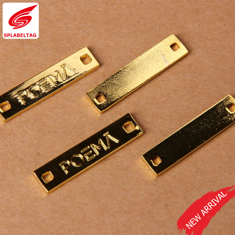Custom Logo Labels Blank Tags Clothing Embossed Metal Label for Handbag