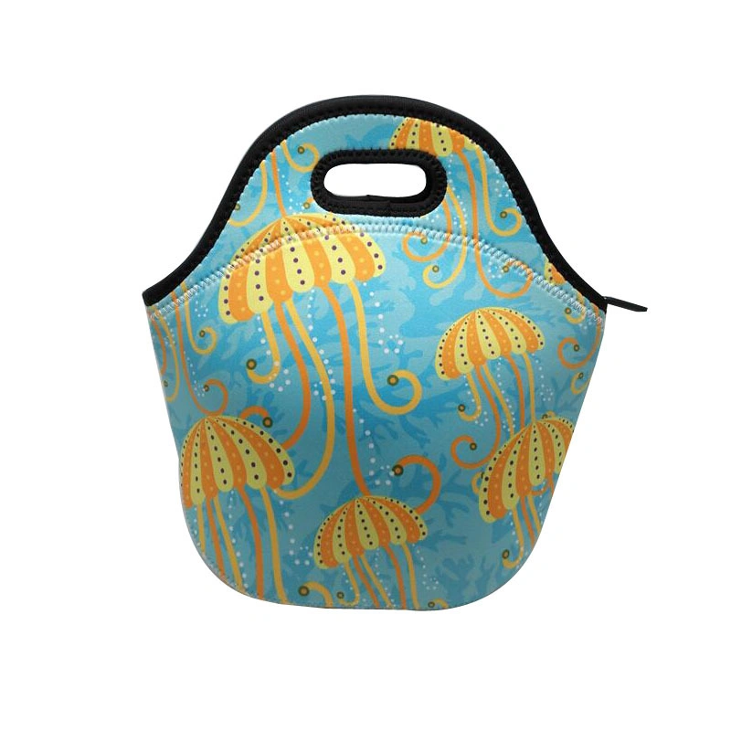 Heat Transfer Printed Thermal Insulated Kids Punched Tote Neoprene Lunch Bag